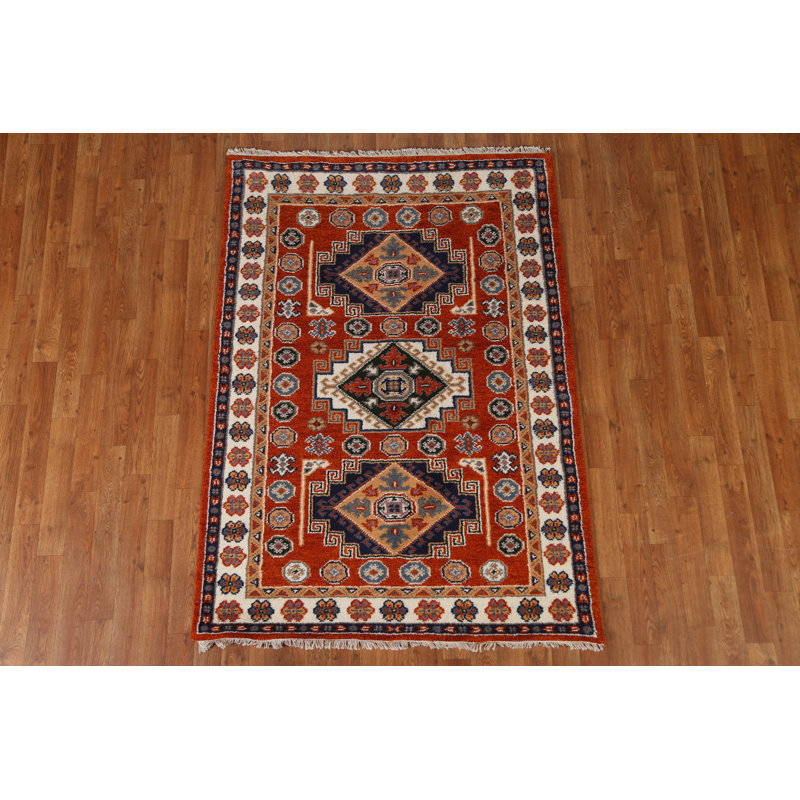 Tapis géométrique Kazak noué à la main
