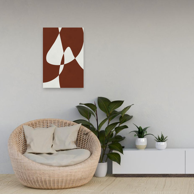 Abstrait abstrait en terre cuite, reproduction d'art mural contemporain, H 24 po x l 16 po
