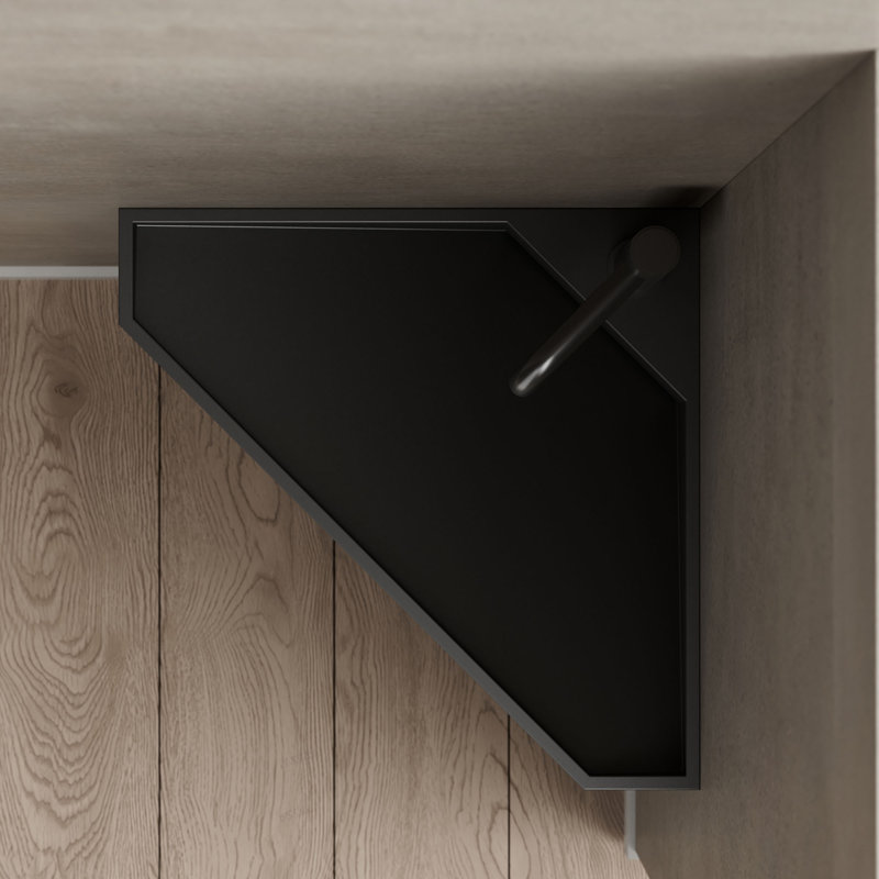 MonBlari 20"  Triangle Solid Surface Corner Bathroom Sink Matte Black, Matte Black