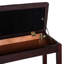 Tabouret de piano rembourré en similicuir brun avec revêtement en bois et siège pour le duo