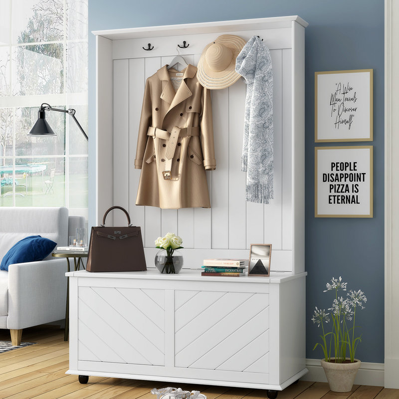 2 Pair Shoe Storage Bench, White