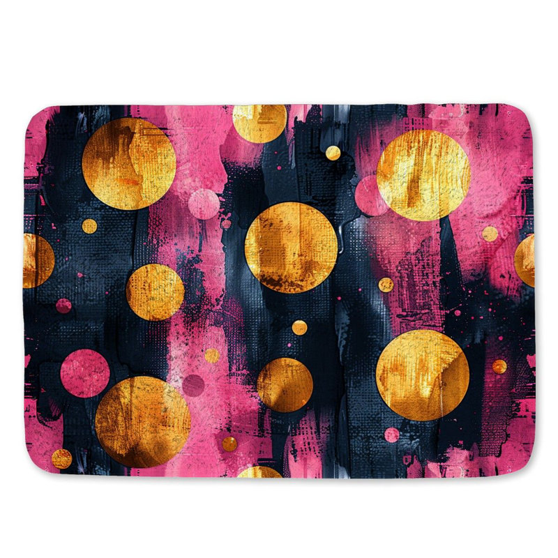 Tapis de bain à pois abstrait pour salle de bain