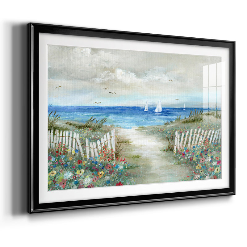 " Coastal Garden ", 19" H x 27" W x 1.5" D, Black
