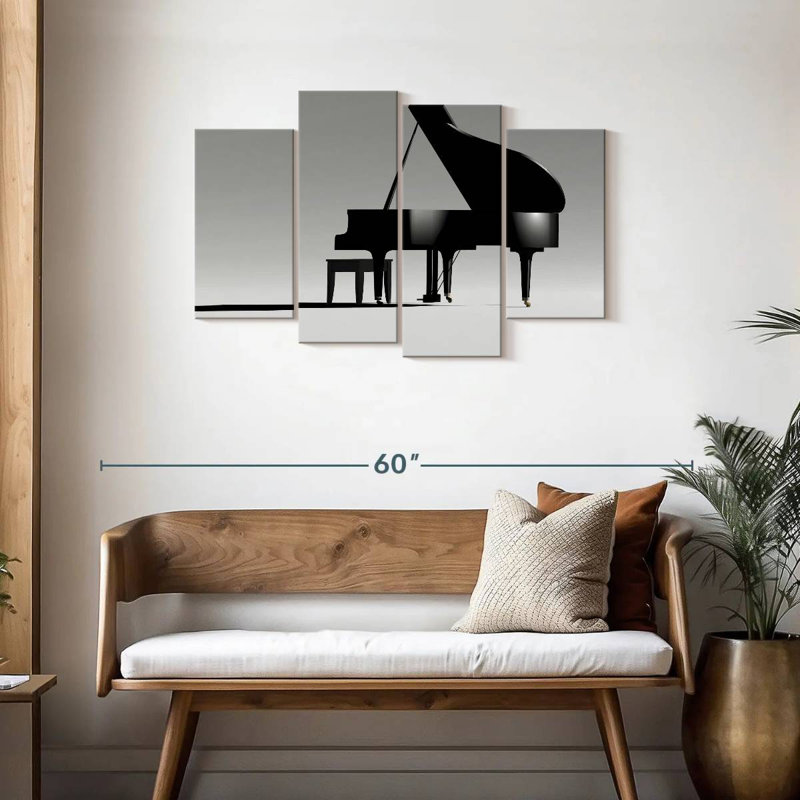 Piano à queue Abarca sur fond blanc, H 27 po x l 43 po