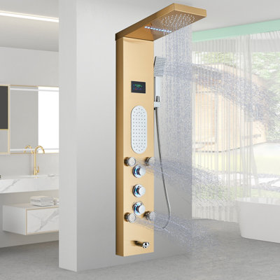 Panneau de douche 44,48 po avec pomme de douche fixe