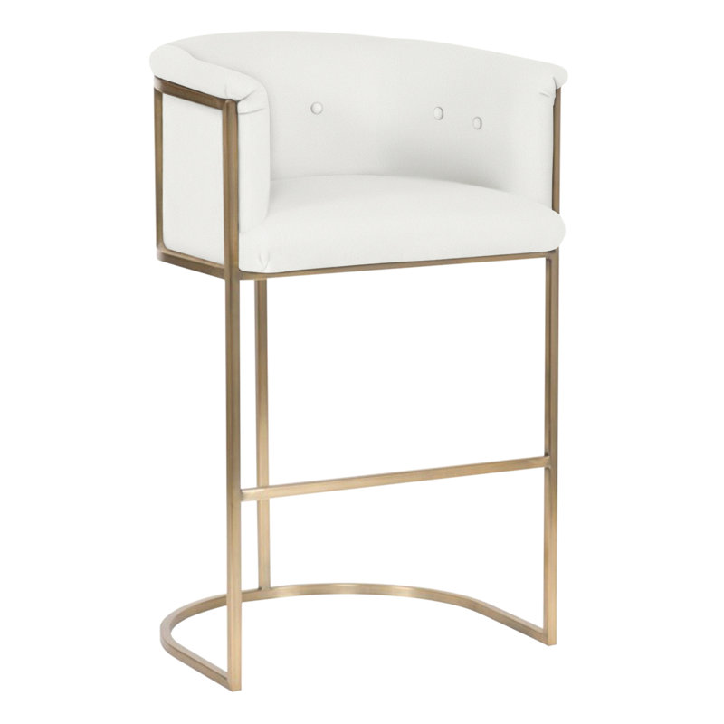 Skye Upholstered Counter Stool with Metal Frame, Tommy Snow