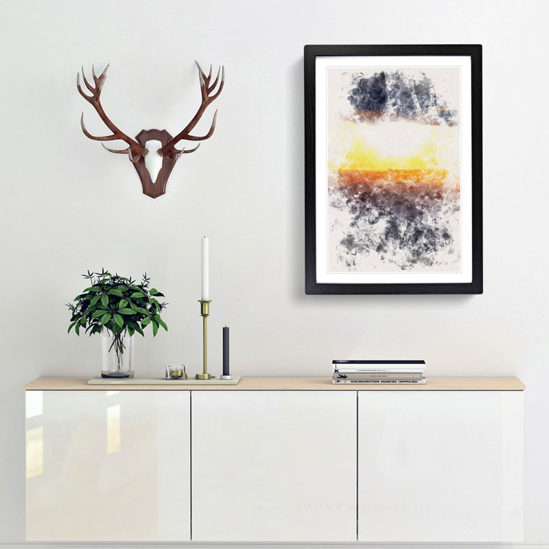 Sunset Through the Clouds - Picture Frame Graphic Art, 63cm H x 45cm W x 2cm D, Black Framed