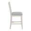 Chaises à hauteur de comptoir de 2 avec aspect blanc antique, siège gris confortable, dossier, structure en bois, pour la salle à manger, assemblage requis