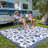 Waterproof Reversible Outdoor Rug – UV Resistant Plastic Straw Carpet – Lightweight & Collapsible for Patio, Deck, RV, Camping or Backyard – Floral Print-807674599-807674650