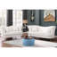 Rond avec rangement, combinaison de velours bleu 2 en 1 pour le bureau de la chambre à coucher, repose-pieds carré confortable, jeu de plateau réversible et fonction de plateau, rangement