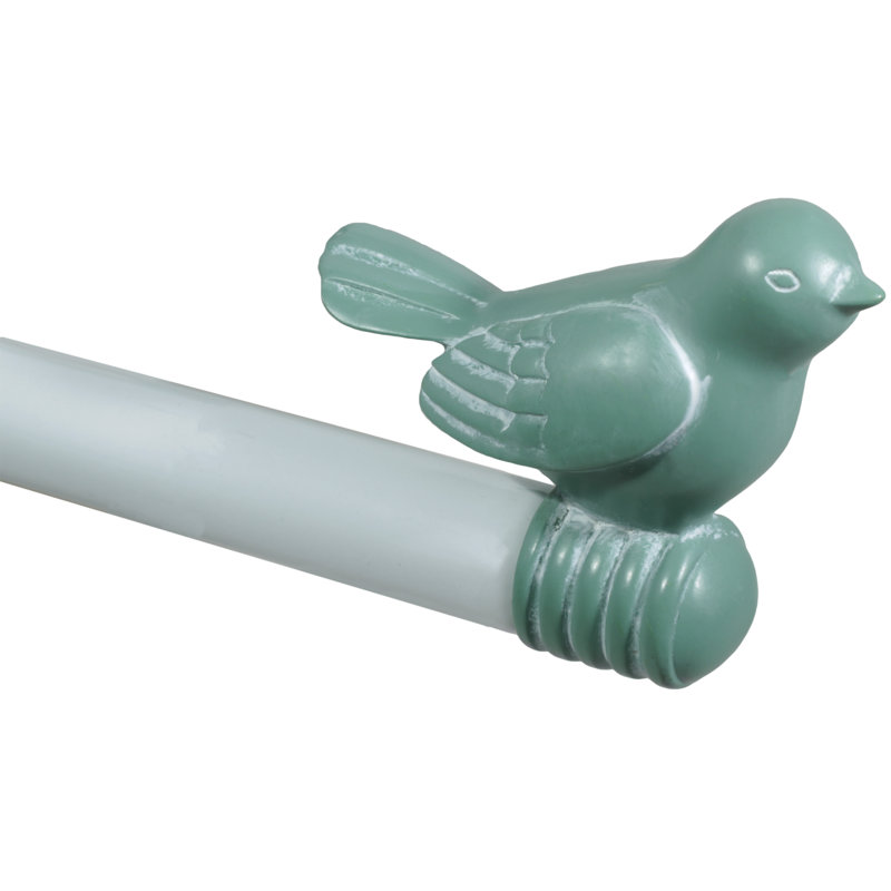 Tringle à rideaux simple réglable Kolb, 48 po à 84 po, Bleu sarcelle