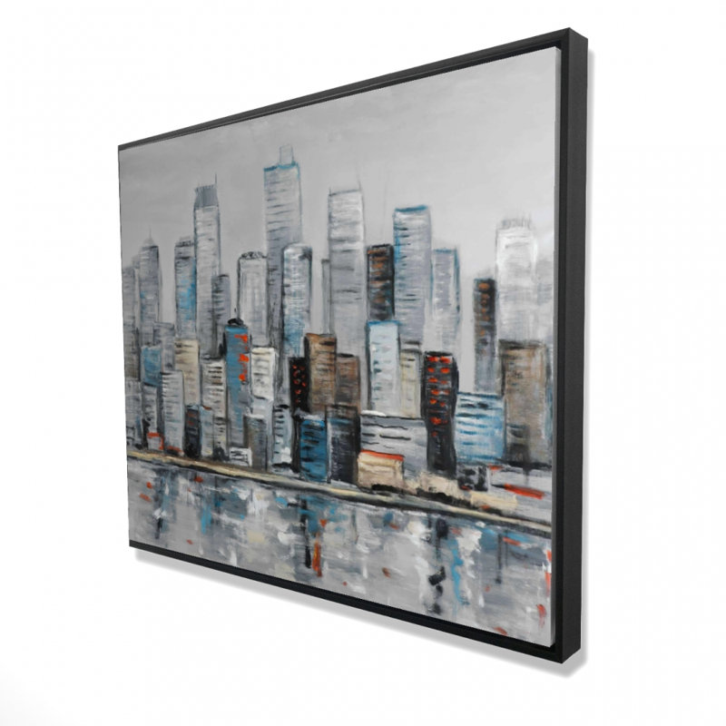 «Abstract Urban Skyline» sur toile, H 48 po x l 60 po