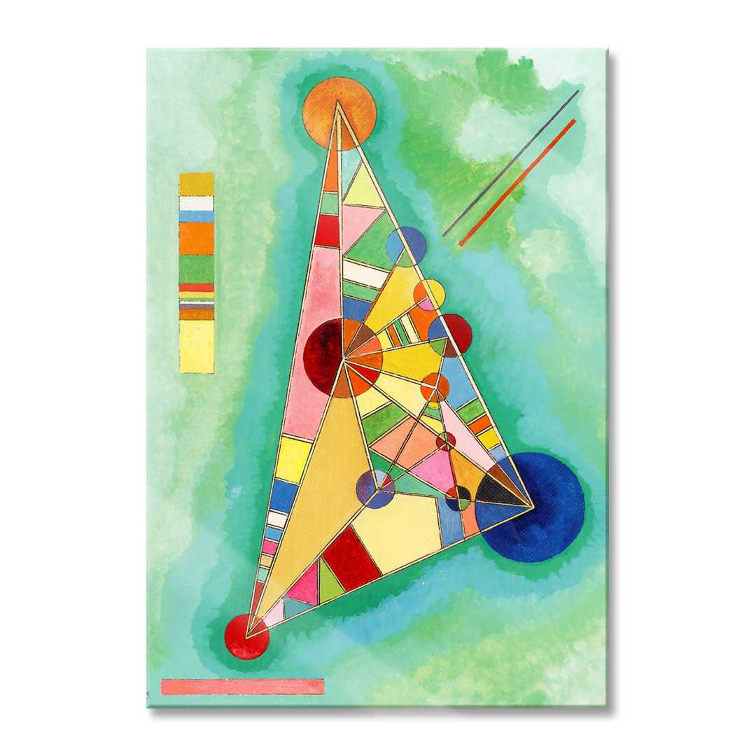 Glasbild | Wandbild Auf Echtglas | Wassily Kandinsky - Bild mit weißem Rand | Inkl. Aufhängung Und Abstandshalter