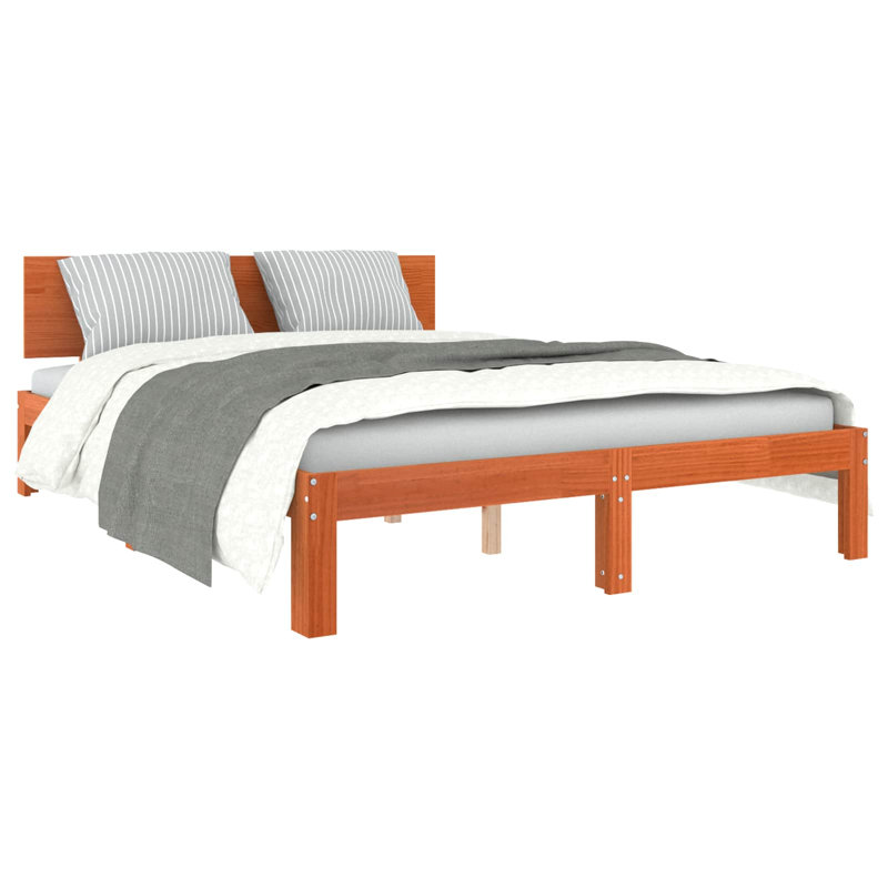 Solid Wood Bed, Double (4'6)