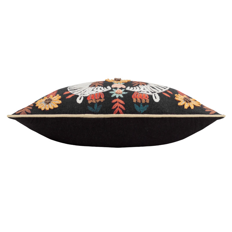 Gile Floral Black Rectangular Cushion