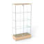 Vitrine moderne en verre avec 2 grands tiroirs, lumières DEL et 4 tablettes pour un rangement et une présentation élégants-1469304091