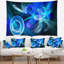 Tapisserie abstraite bleue fractale de bureau-28505891