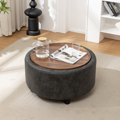 Eniyah Round Cocktail Ottoman with Storage