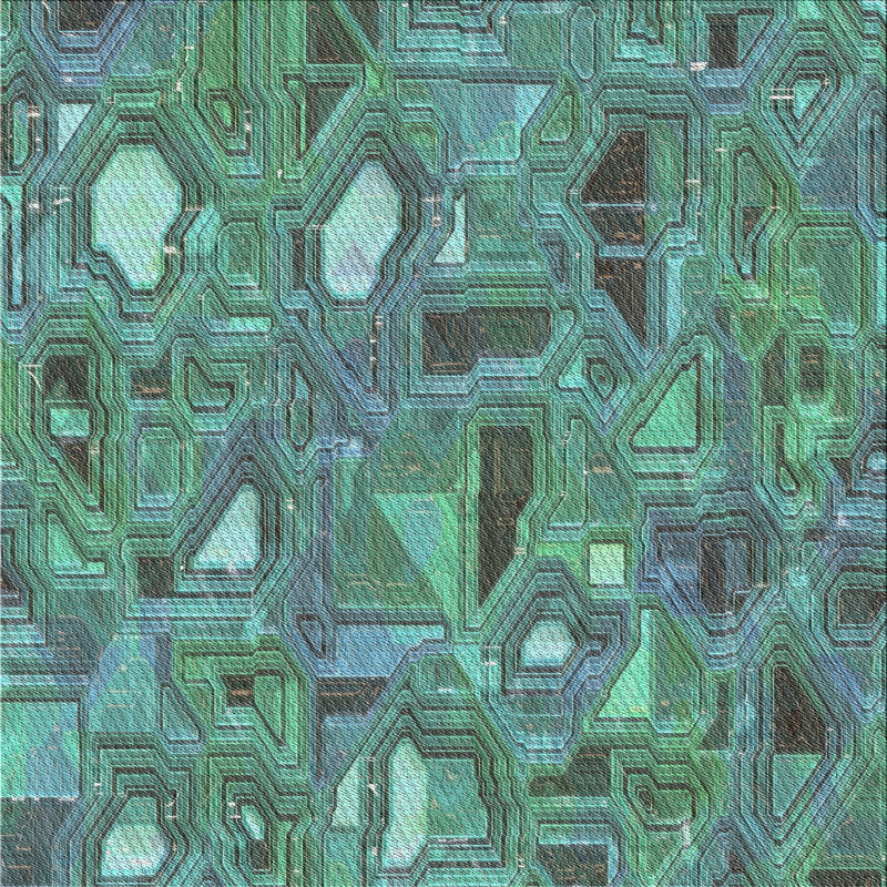 Tapis de zone verte à motif, Carré 4 pi
