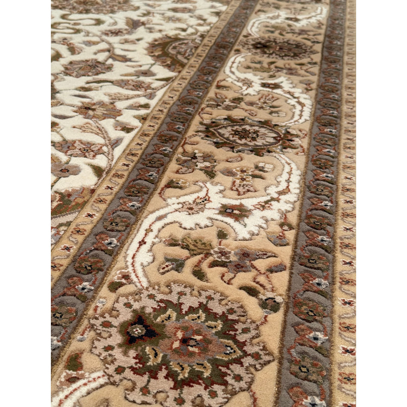 Tapis en laine beige noué à la main Original Original