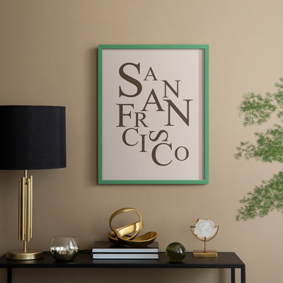 Neutral City Center Type II Framed Print - Solid Wood