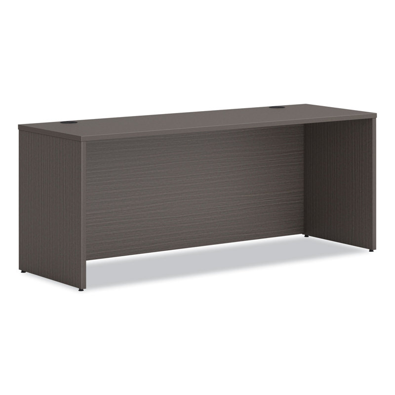 Slate Teak 72'' Rectangular Credenza Desk with Filing Cabinet