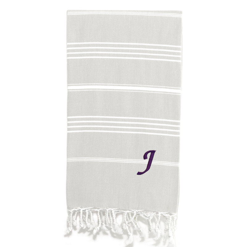 Serviette de plage 100% coton Pestemal Lucky, Crème / Blanc, J