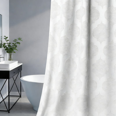 Farmhouse Shower Curtain With Plush Texture, Waterproof Fabric, Reinforced Grommets, 72X72 Inches