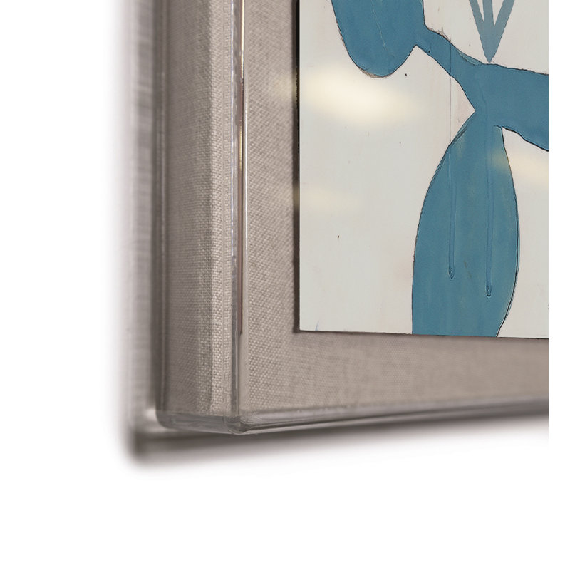 «Blue Tree» par Paule Marrot - reproduction imprimée, Boîte en acrylique, H 44 po x l 56 po x P 1,25 po