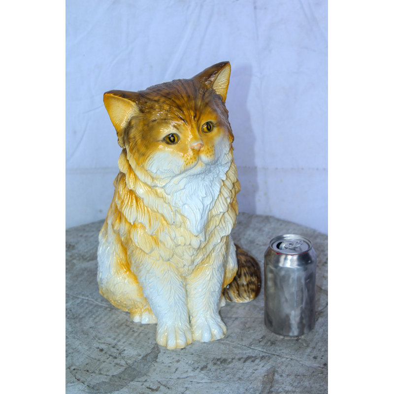 Statue de chat brun en bronze de la collection Nifao, charmante pour les amoureux des chats 12 po x 10 po x H 14 po