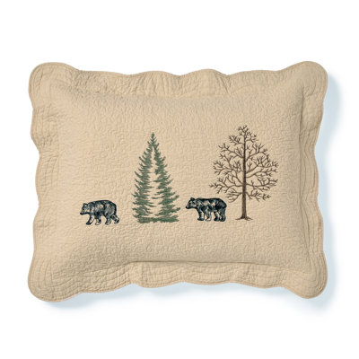 Donna Sharp Bear Creek Embroidered Cotton Quilted Standard Sham