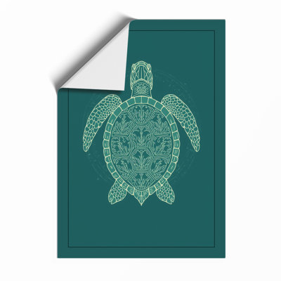 Drifting Turtle Japandi - Framed Print