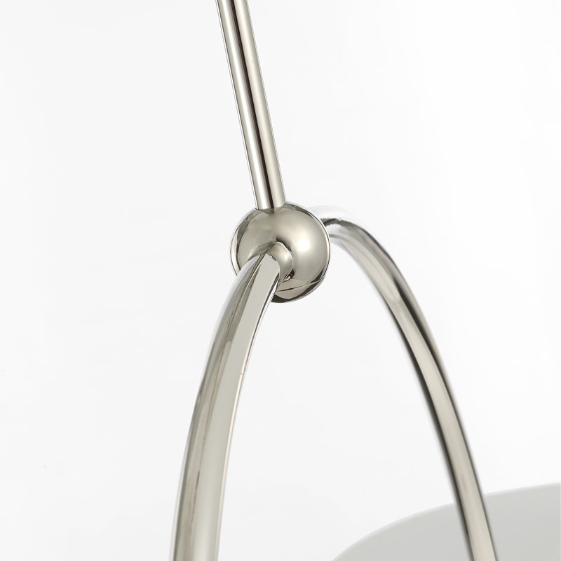Thomas O'Brien Oso 72" Linear Arched Pendant, 64" H x 54" W, White, Polished Nickel