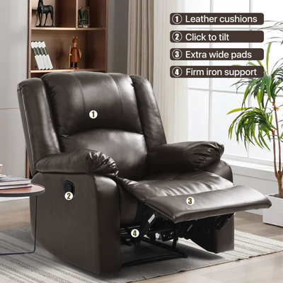 Fauteuil inclinable manuel en similicuir respirant Tachara