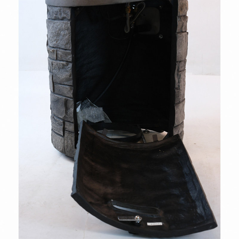 32000 BTU, CSA Certification Diameter 20" Round Outdoor Gas Fire Pit, 2.5Kg Lava Stone And Rainproof Cover,Magnesium Oxide Cultured Stone Surface Finished,, More Suitable For Outdoor Garden