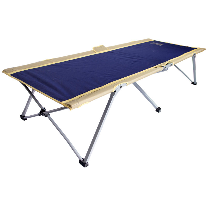 Extra Large Blue and Beige Folding Camping Cot