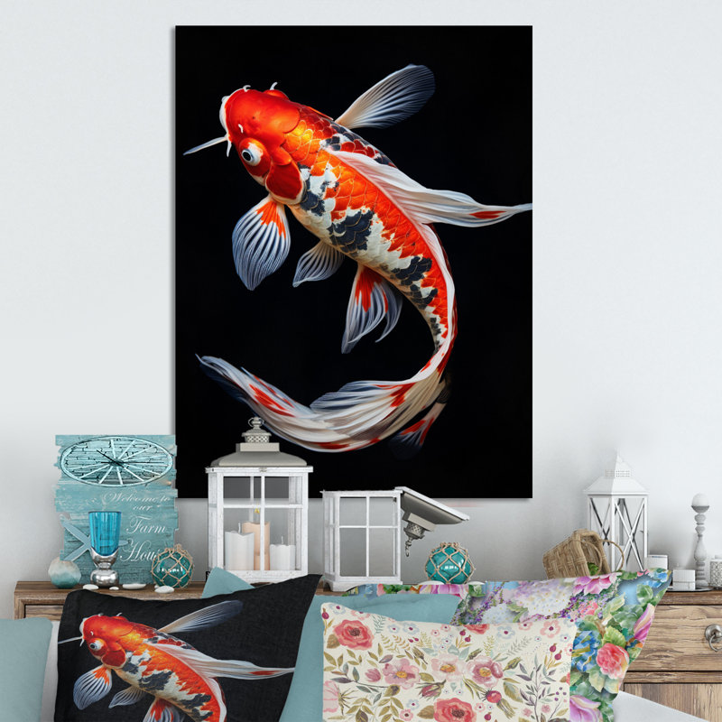 Coral Kois Fish Vibrant Splendor II - animaux, impressions sur métal, H 20 po x l 12 po x P 1 po