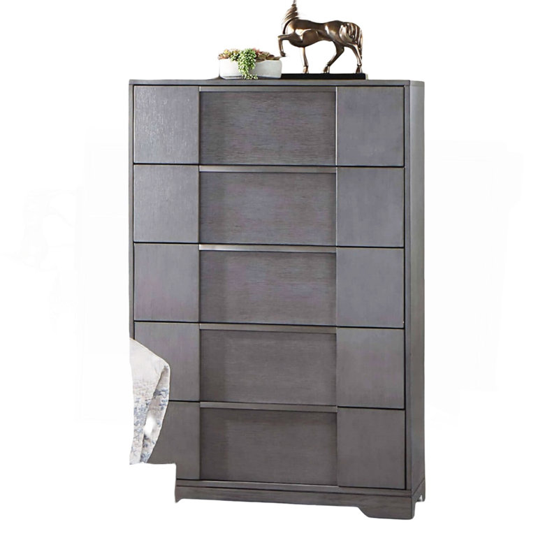 Mobilier de chambre à coucher gris à finition grise 1 pièce