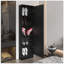 Étagère à chaussures Ruan XL, miroir, cinq tablettes intérieures, armoire à une porte