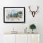 Winter Forest Road Watercolour - Single Picture Frame Print on MDF-56740422-56740416