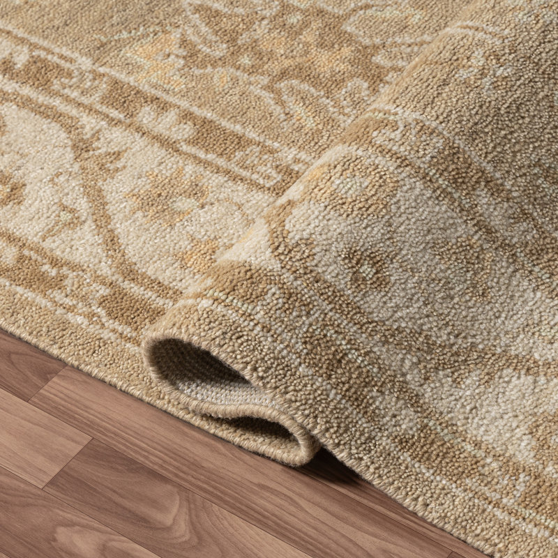 Herny Traditional Oriental Handmade Natural Wool Indoor Area Rug, Rectangle 10' x 14'