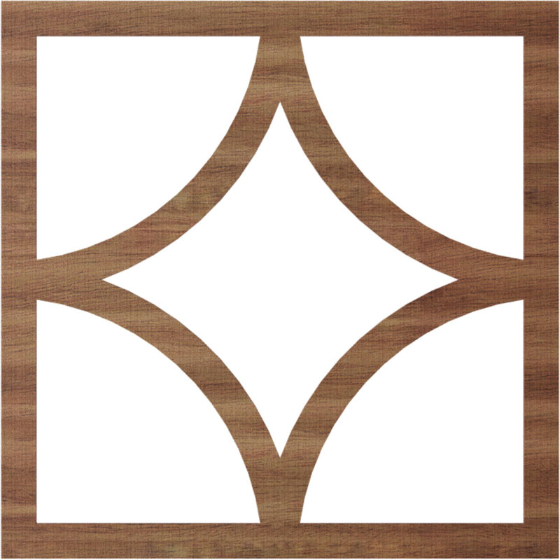 Médaillon de plafond ajouré en bois Statesman, Noyer, H 38 po x l 38 po x P 0,38 po