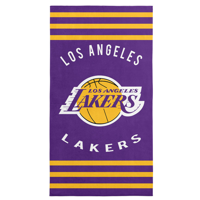 NBA Stripes Beach Towel, Soft Basketball Fan Pool Towel, 30 x 60 Inches, Los Angeles Lakers