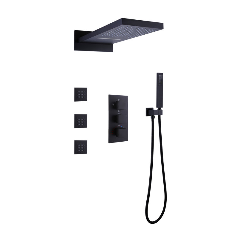 Bojet All-In-One Kit with Rough in-Valve, Matte Black