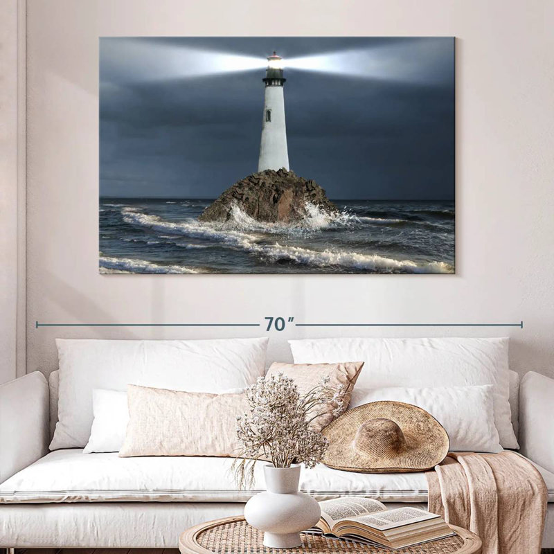 Faisceau lumineux du phare, H 34 po x l 51 po