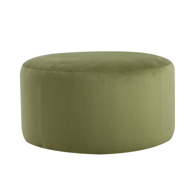 Olive Velvet Round - 16.58 Inches Tall, 29.74 Wide, Act As Side Table Or Footrest, Modern And Sophisticated Style In Height, Width, Use Footrest Table, Elegant Contemporary