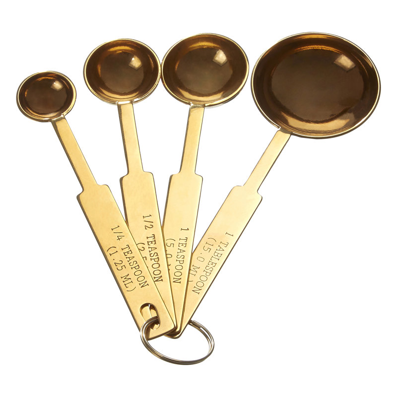 Dillard 4-Piece Stainless Steel Measuring Cup Set, Gold, 3cm H x 14cm W x 5cm D