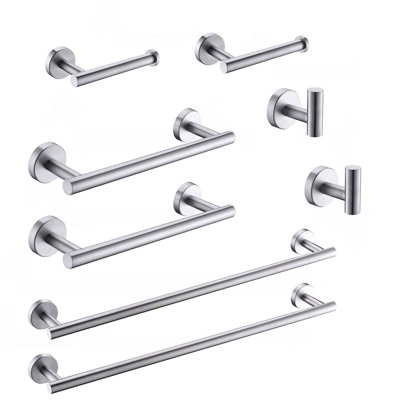 Ensemble d'accessoires de salle de bain, ensemble de quincaillerie de salle de bain en acier inoxydable, ensemble de barre à serviettes de bain, porte-serviettes pour salle de bain mural