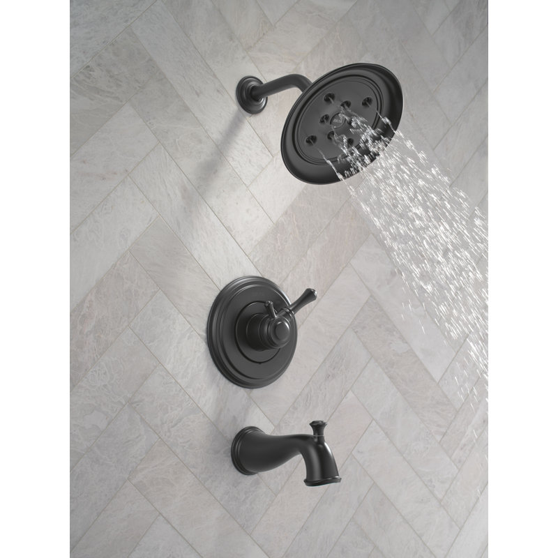 Tub and Shower Faucet with Monitor, Matte Black