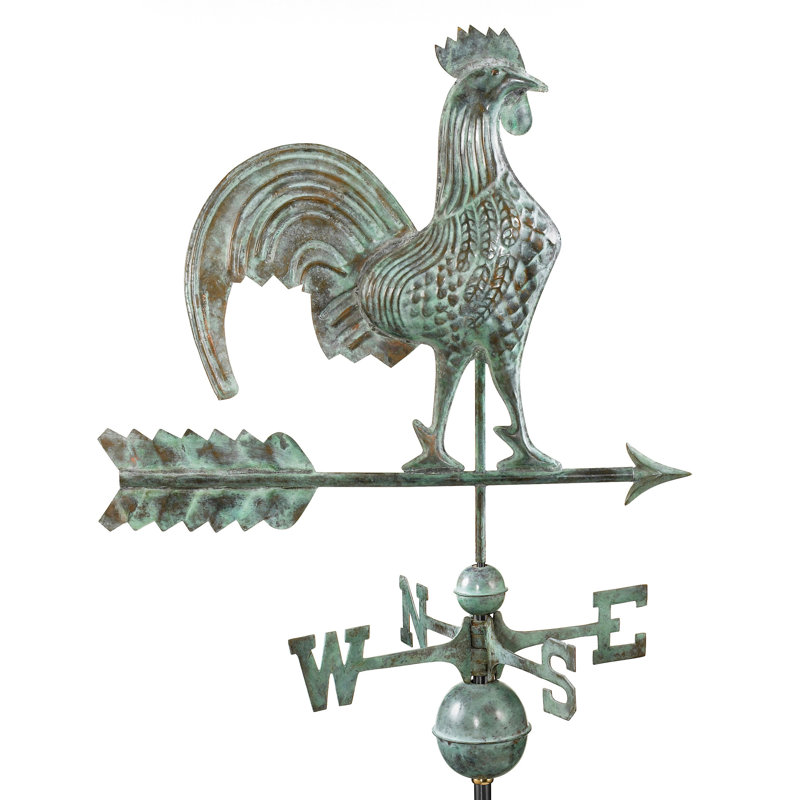 Girouette coq, Poli, H 40 po x l 18 po x P 25 po